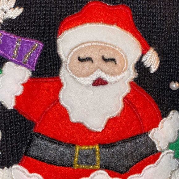 ❄️☃️🎅🏻BASIC EDITIONS Holiday Snowman☃️/Santa🎅🏻 Christmas Sweater - Picture 11 of 12